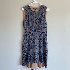 Cream/blue patterned BCBGMaxAzria